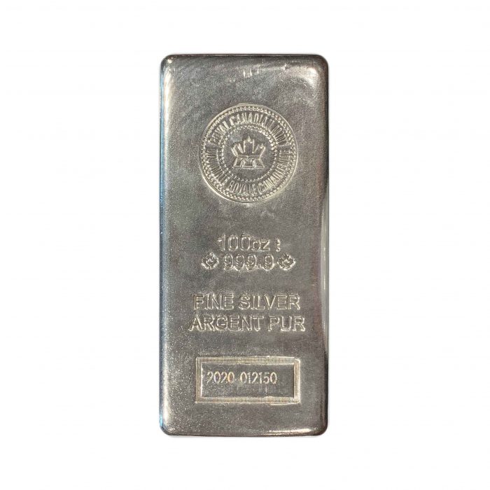 100 Troy Ounce Royal Canadian Mint Silver Bar