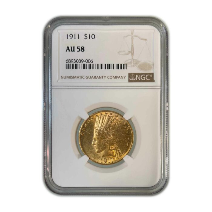 1911 $10 Indian NGC AU58