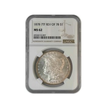 1878 7TF Rev of 78 Morgan NGC MS62