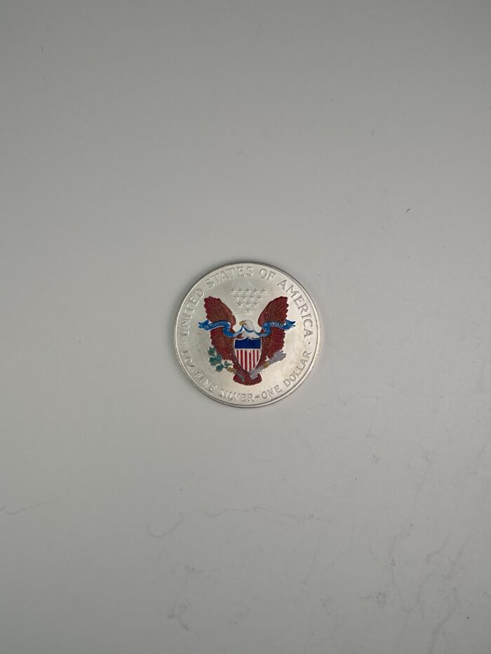 1 Troy Ounce Painted Silver Eagle - Image 2