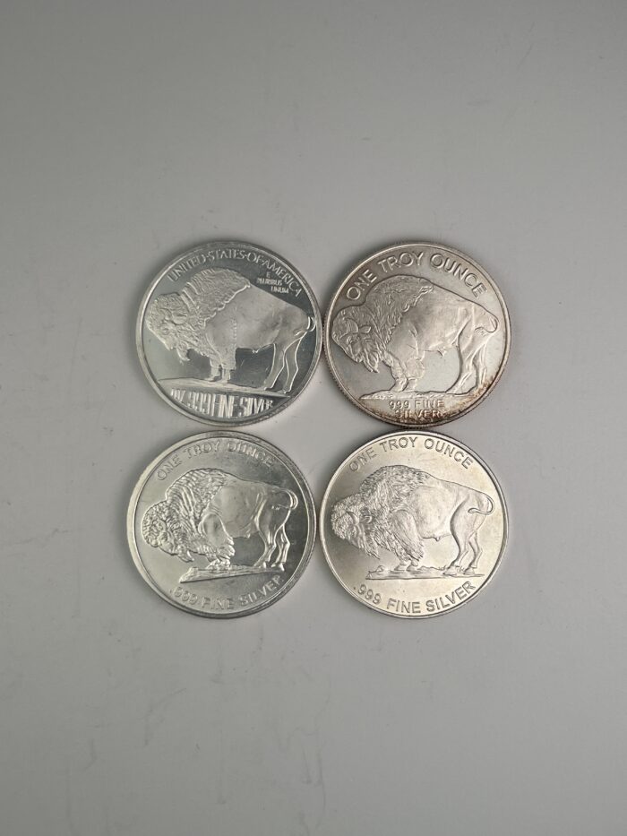 Lot of 4 - 1 Troy Ounce Silver Rounds - Image 2