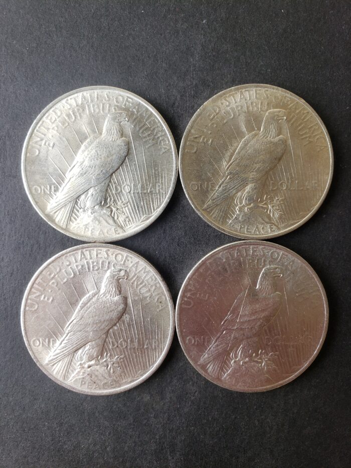 Lot of Four 1923 $1 Peace Silver Dollars - Image 2
