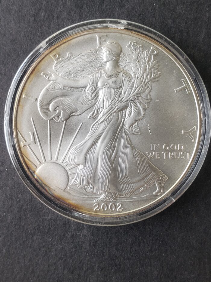 2002 $1 American Silver Eagle Dollar in a Capsule