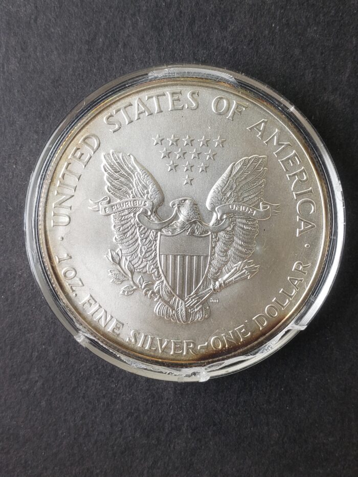 2002 $1 American Silver Eagle Dollar in a Capsule - Image 2