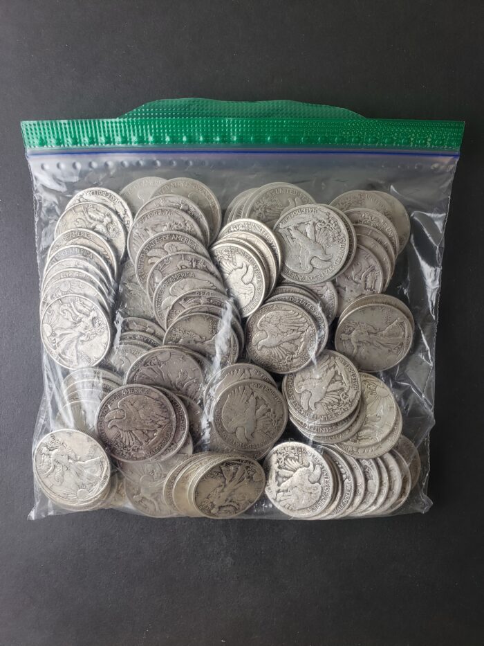 Bag of 100 50c Walking Liberty Silver Half Dollars at Spot Price! - Image 2