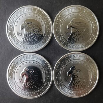 Lot of Four JM Bullion 1oz Silver Eagle Rounds