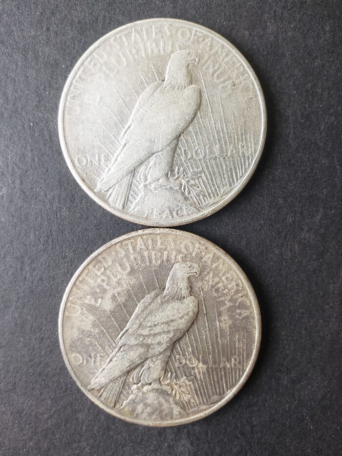 1926 S and 1935 $1 Peace Silver Dollars - Image 2