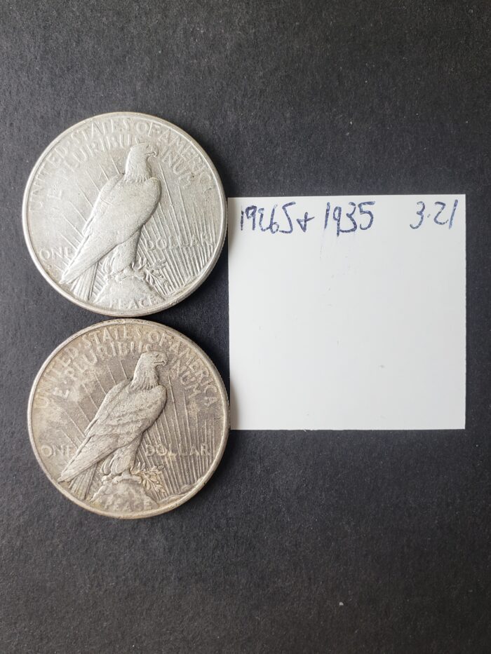 1926 S and 1935 $1 Peace Silver Dollars - Image 3