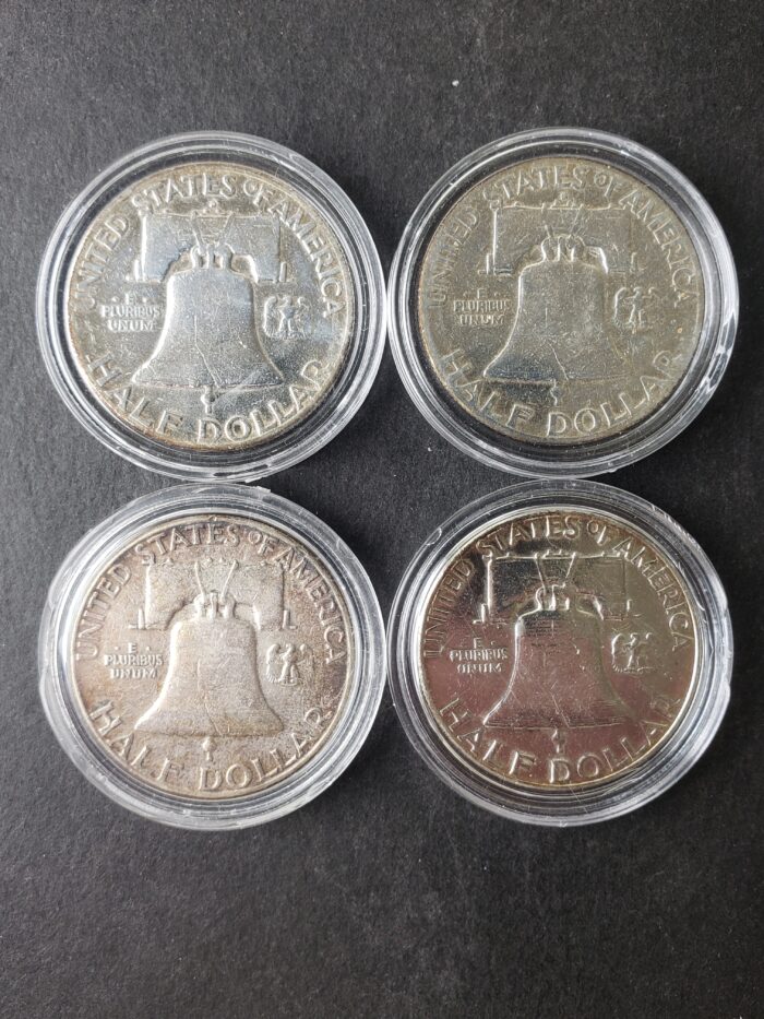 Lot of Four 50c Franklin Silver Half Dollars - Image 2