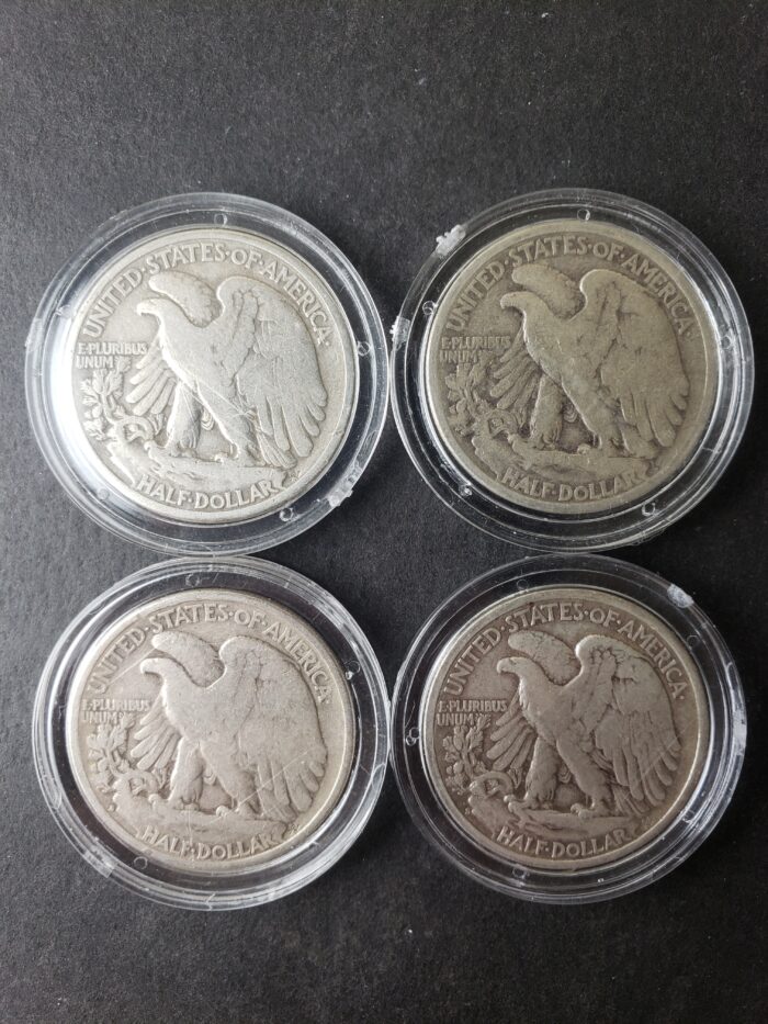 Lot of Four 50c Walking Liberty Silver Half Dollars in Capsules - Image 2