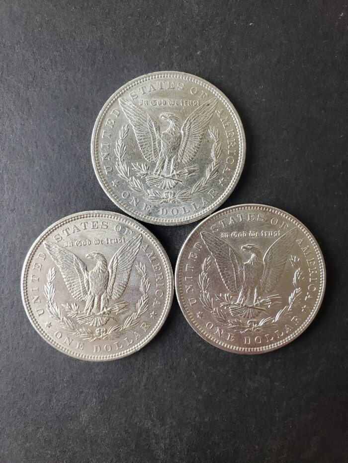 1880, 1885, and 1896 $1 Morgan Silver Dollars - Image 2