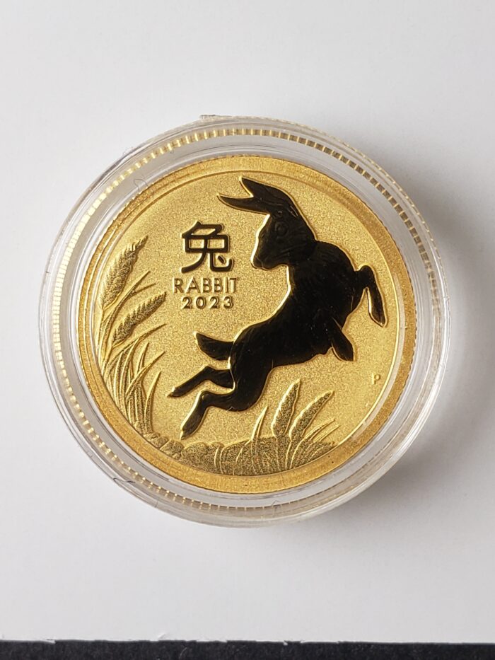 2023 P Australia $25 1/4oz Gold Year of the Rabbit Coin in Capsule