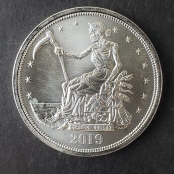 2019 Z50 1oz Silver Zombucks Slayed Dollar Round