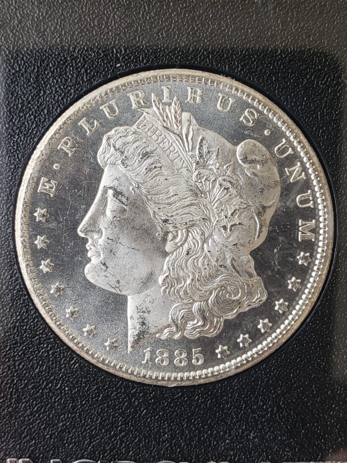 1885 CC $1 Morgan Silver Dollar in a GSA Uncirculated Holder NGC MS65+ PL - Image 2