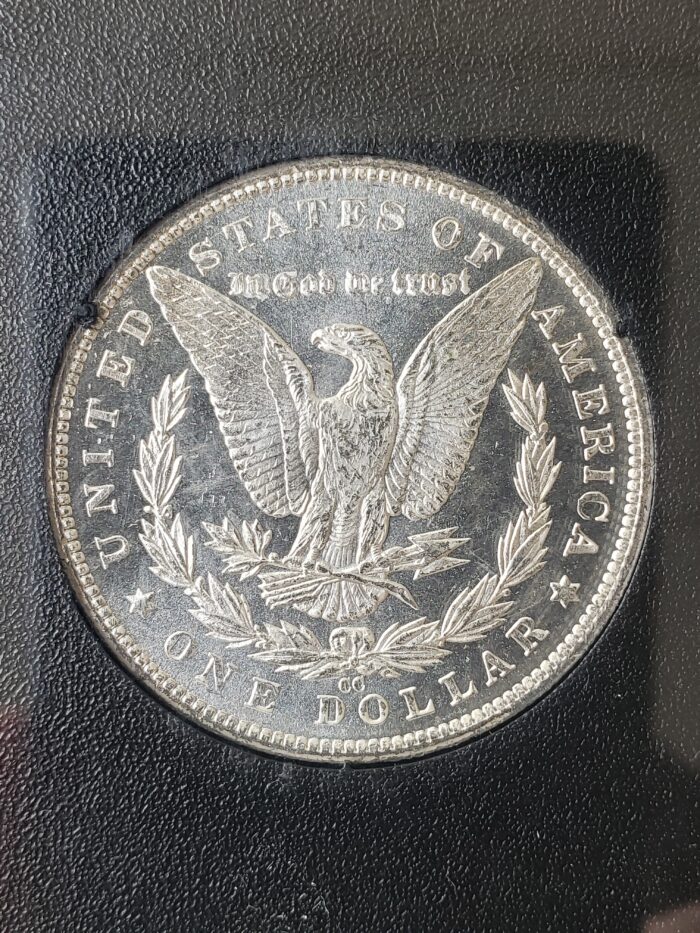 1885 CC $1 Morgan Silver Dollar in a GSA Uncirculated Holder NGC MS65+ PL - Image 3