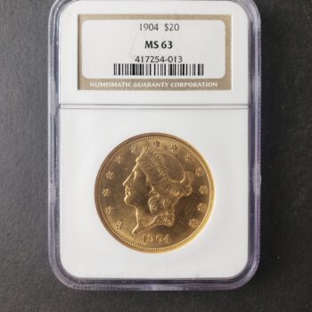1904 $20 Liberty Head Gold Double Eagle NGC MS63