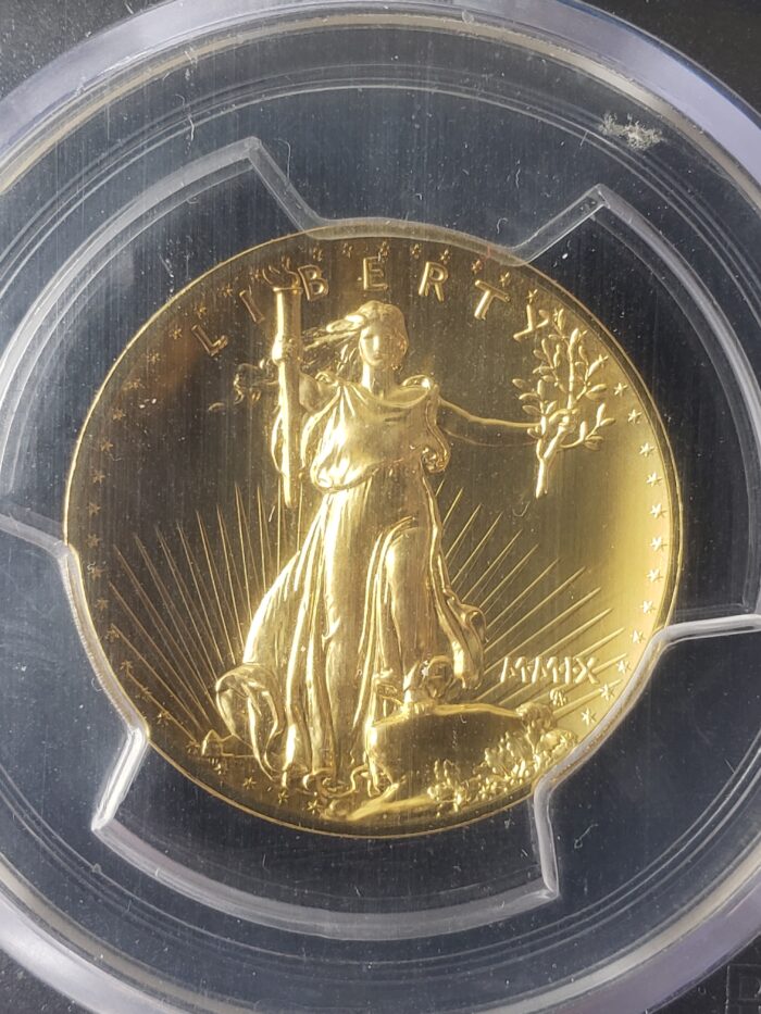 2009 $20 Ultra High Relief 1oz Gold Double Eagle PCGS MS70 - Image 2