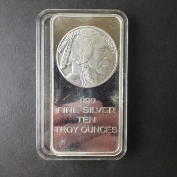 SilverTowne 10oz Silver Buffalo Bar in a Capsule Priced at $1.50/oz Over Spot