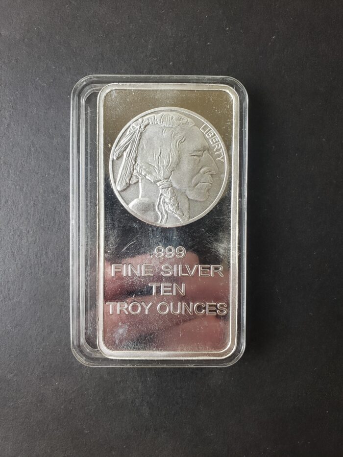 SilverTowne 10oz Silver Buffalo Bar in a Capsule Priced at $1.50/oz Over Spot