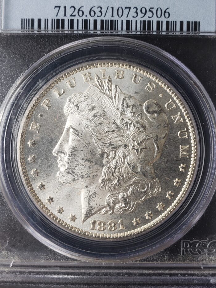 1881 CC $1 Morgan Silver Dollar PCGS MS63 - Image 2