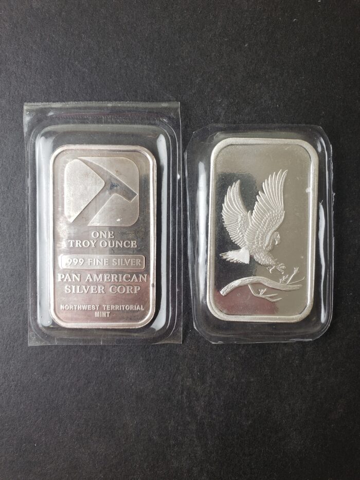 Two 1oz Silver Bars in Plastics, at Spot Price