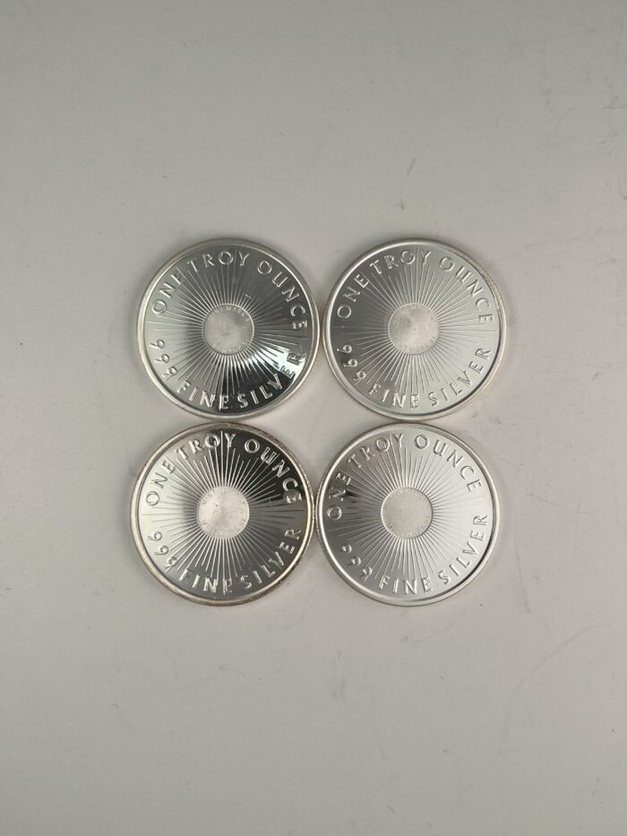 Lot of 4 - 1 Troy Ounce Silver Rounds - Image 2