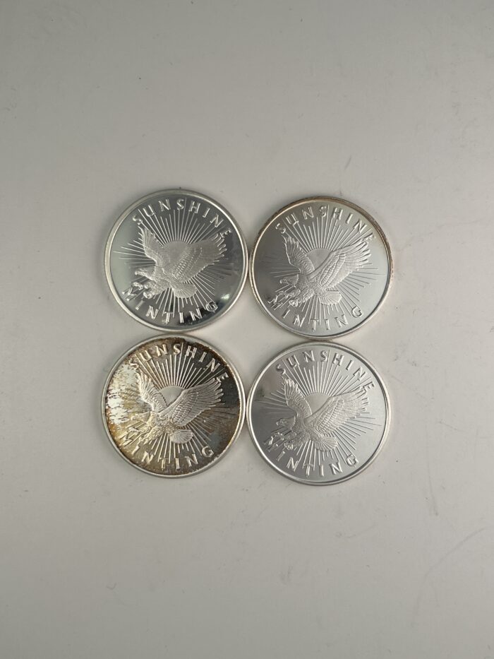 Lot of 4 - 1 Troy Ounce Silver Rounds