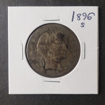 1896 S 50c Barber Silver Half Dollar