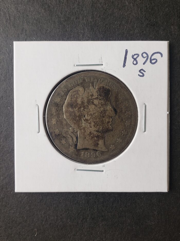1896 S 50c Barber Silver Half Dollar