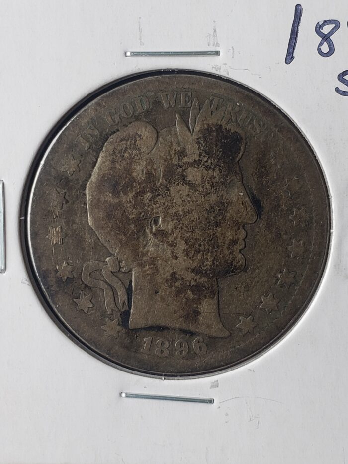 1896 S 50c Barber Silver Half Dollar - Image 2