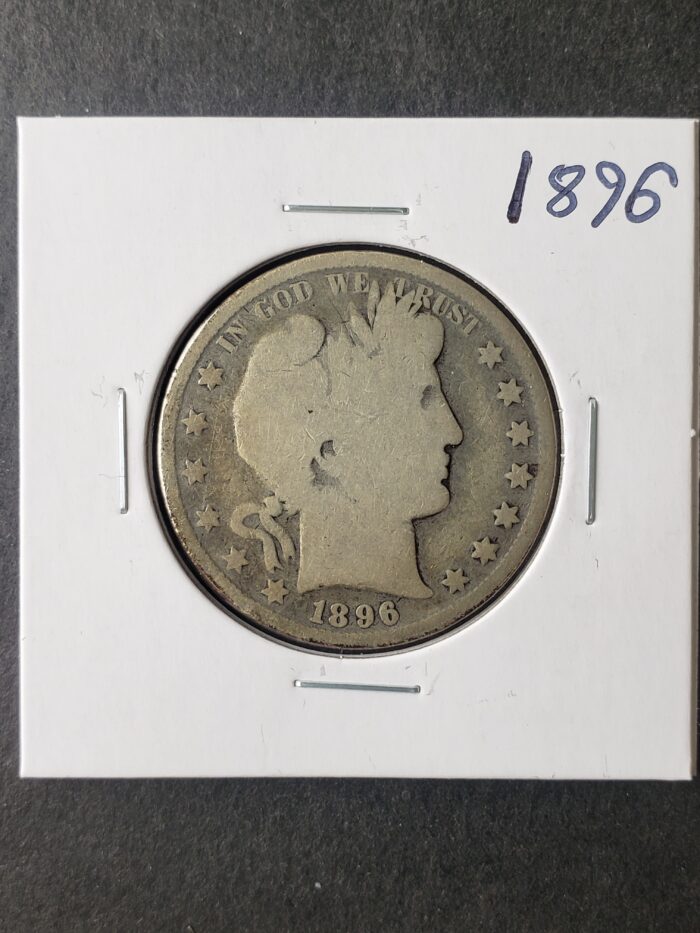 1896 50c Barber Silver Half Dollar