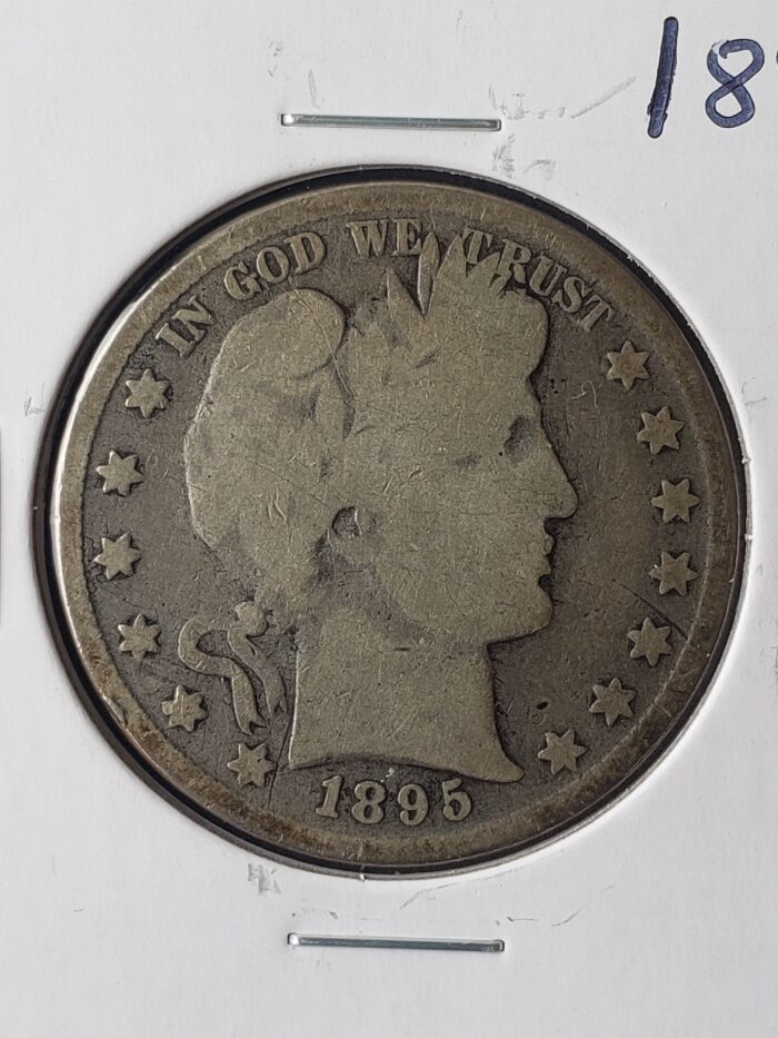 1895 50c Barber Silver Half Dollar - Image 2