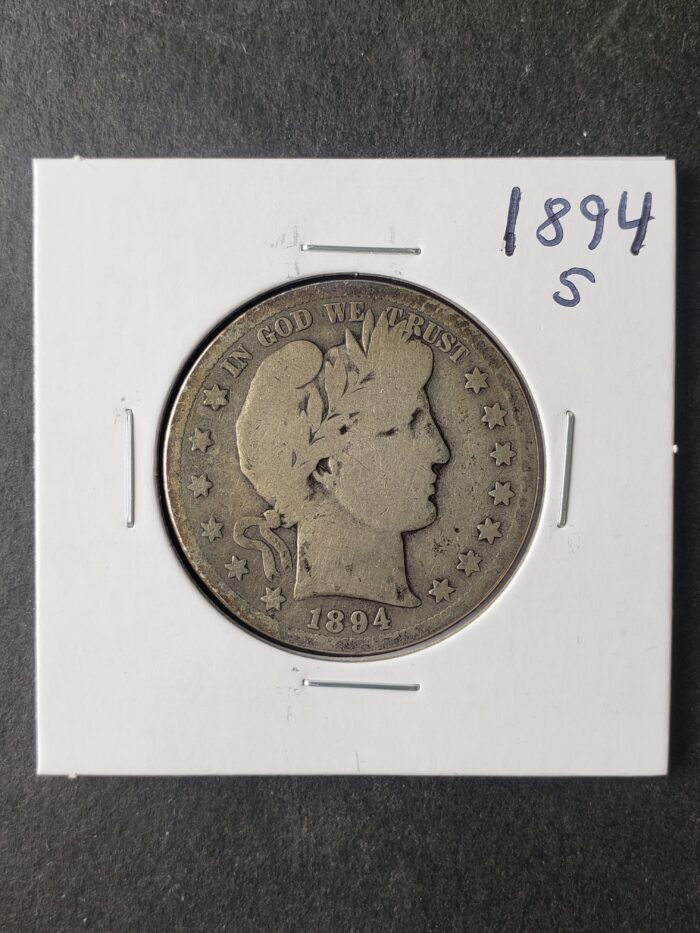 1894 S 50c Barber Silver Half Dollar