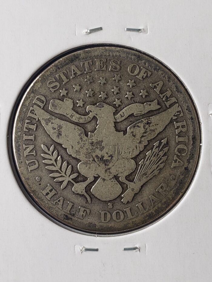 1894 S 50c Barber Silver Half Dollar - Image 3