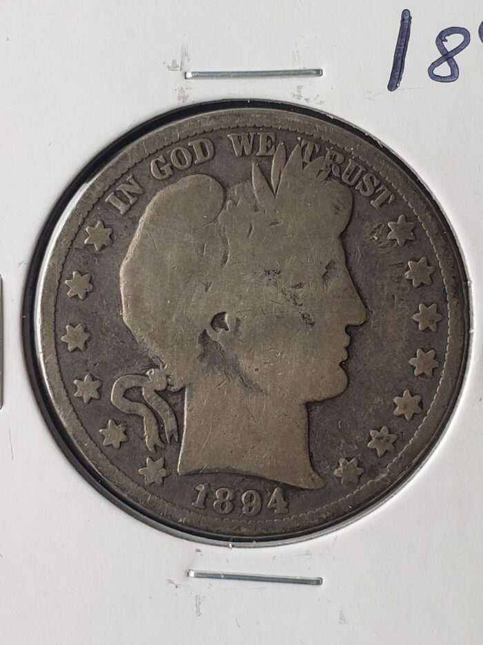 1894 50c Barber Silver Half Dollar - Image 2