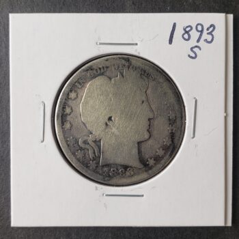 1893 S 50c Barber Silver Half Dollar