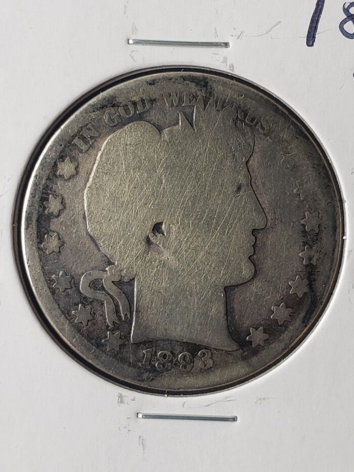 1893 S 50c Barber Silver Half Dollar - Image 2