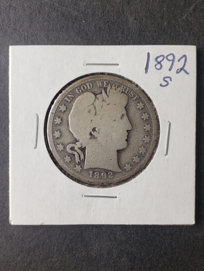 1892 S 50c Barber Silver Half Dollar