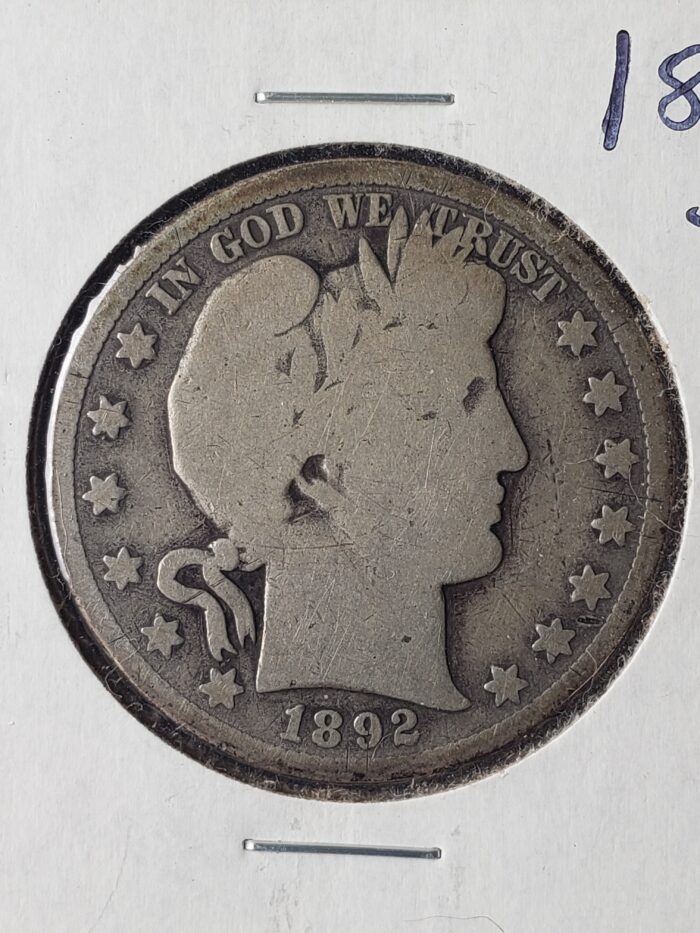 1892 S 50c Barber Silver Half Dollar - Image 2