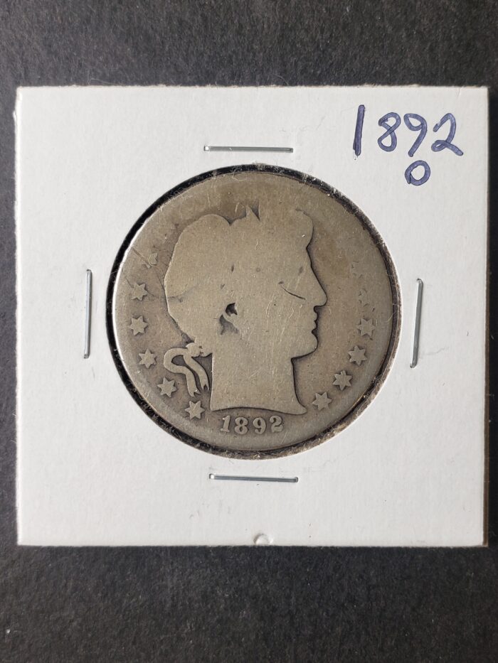1892 O 50c Barber Silver Half Dollar