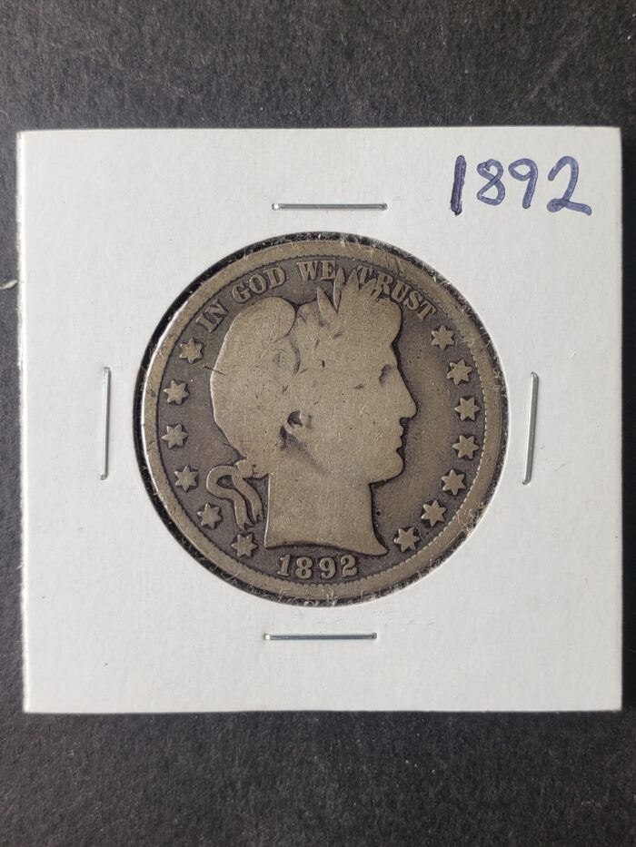 1892 50c Barber Silver Half Dollar