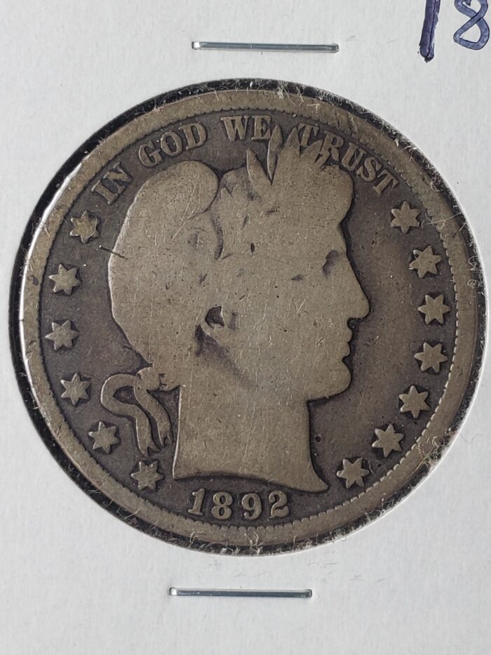 1892 50c Barber Silver Half Dollar - Image 2