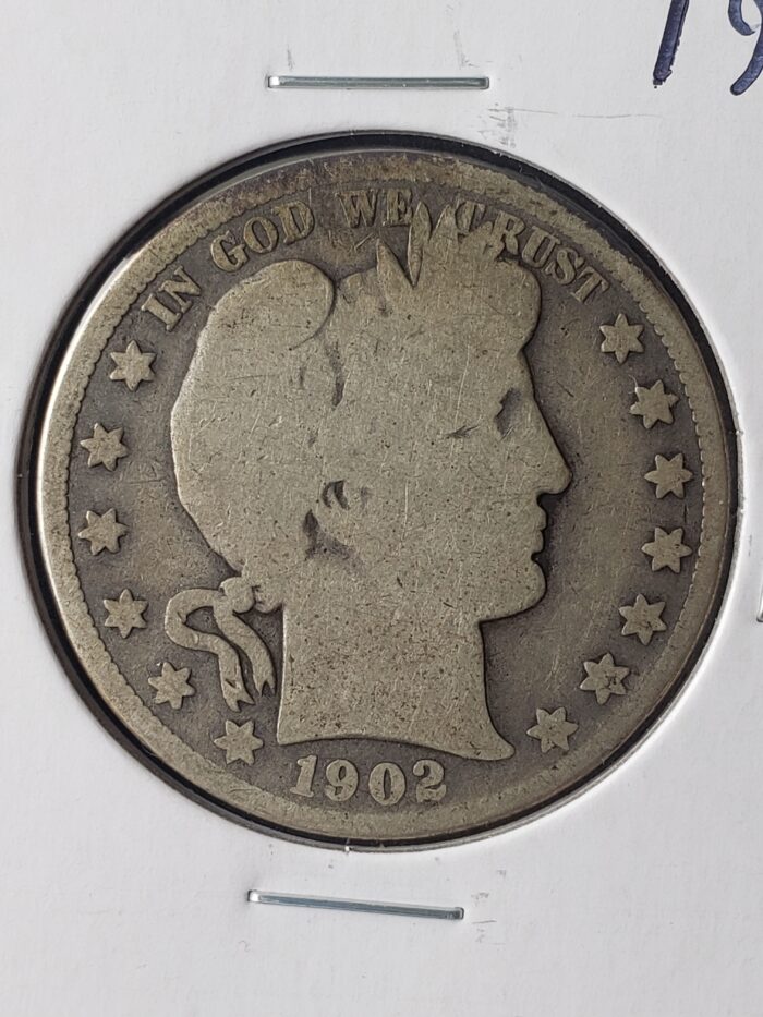 1902 S 50c Barber Silver Half Dollar - Image 2