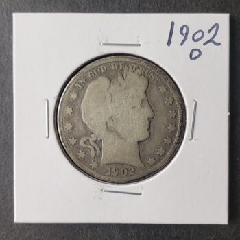 1902 O 50c Barber Silver Half Dollar