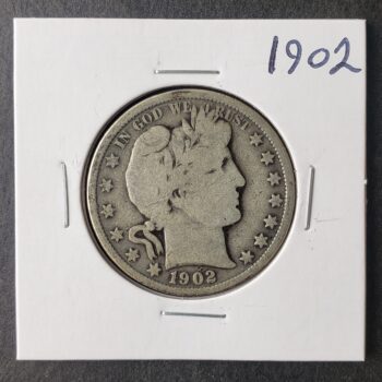 1902 50c Barber Silver Half Dollar