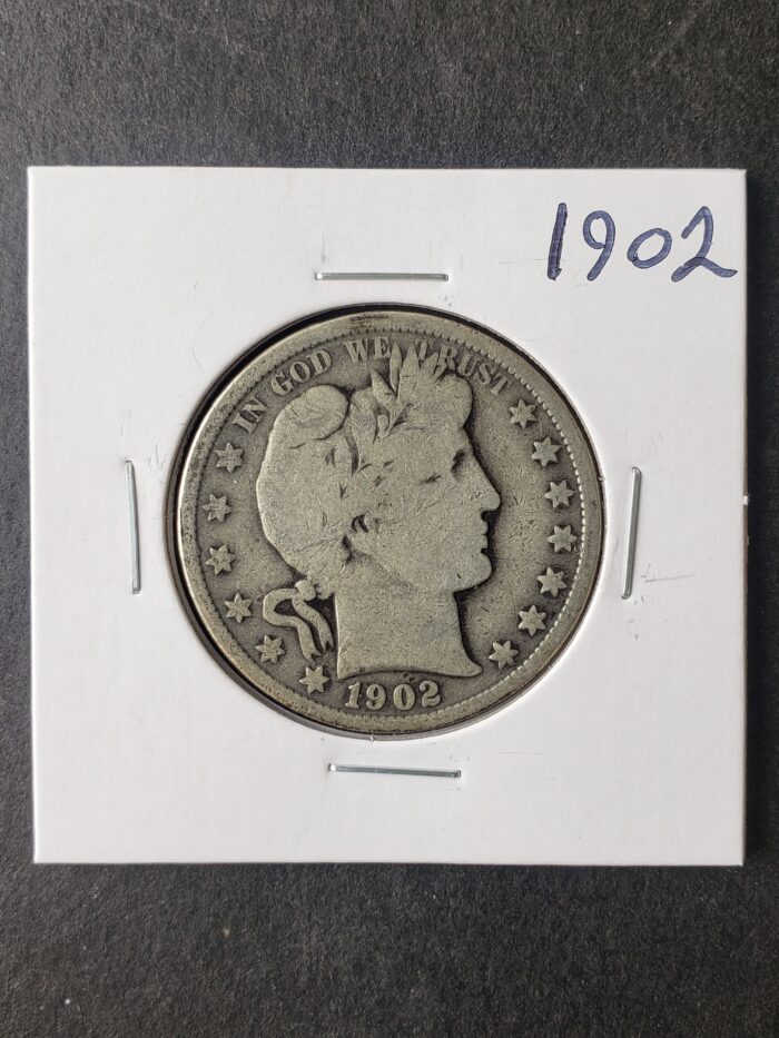 1902 50c Barber Silver Half Dollar