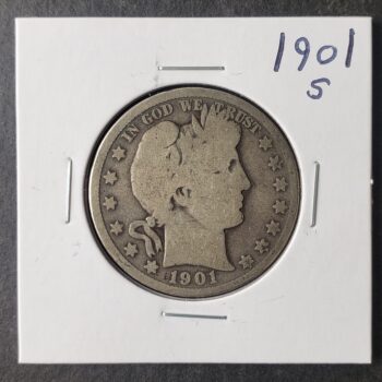 1901 S 50c Barber Silver Half Dollar
