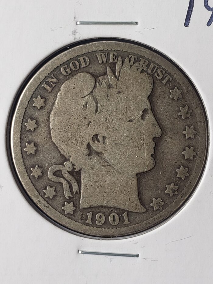 1901 S 50c Barber Silver Half Dollar - Image 2