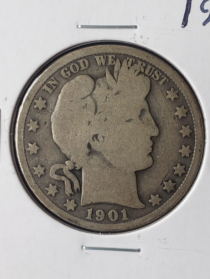 1901 50c Barber Silver Half Dollar - Image 2
