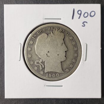 1900 S 50c Barber Silver Half Dollar